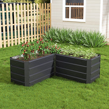 Load image into Gallery viewer, Outdoor Metal L-Shaped Raised Garden Bed
