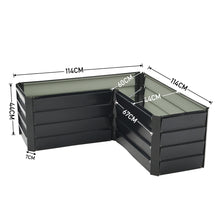 Load image into Gallery viewer, Outdoor Metal L-Shaped Raised Garden Bed
