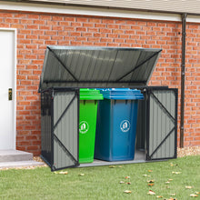 Load image into Gallery viewer, Outdoor Metal Storage Shed with Security Lock for Rubbish Bin

