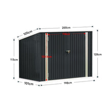 Load image into Gallery viewer, Outdoor Metal Storage Shed with Security Lock for Rubbish Bin

