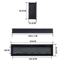 Load image into Gallery viewer, 40/50/60-Inch 3-Sided Wall Mounted Electric Fireplace 9 Flame Colours and 5 Brightness Modes
