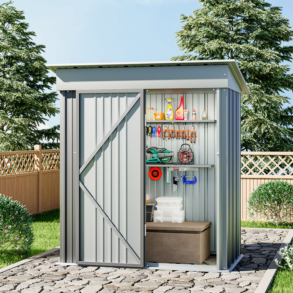 Outdoor Metal Storage Shed with Lockable Door