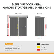 Load image into Gallery viewer, Outdoor Metal Storage Shed with Lockable Door
