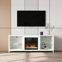 Load image into Gallery viewer, Freestanding TV Stand Entertainment Center with 18" Fireplace
