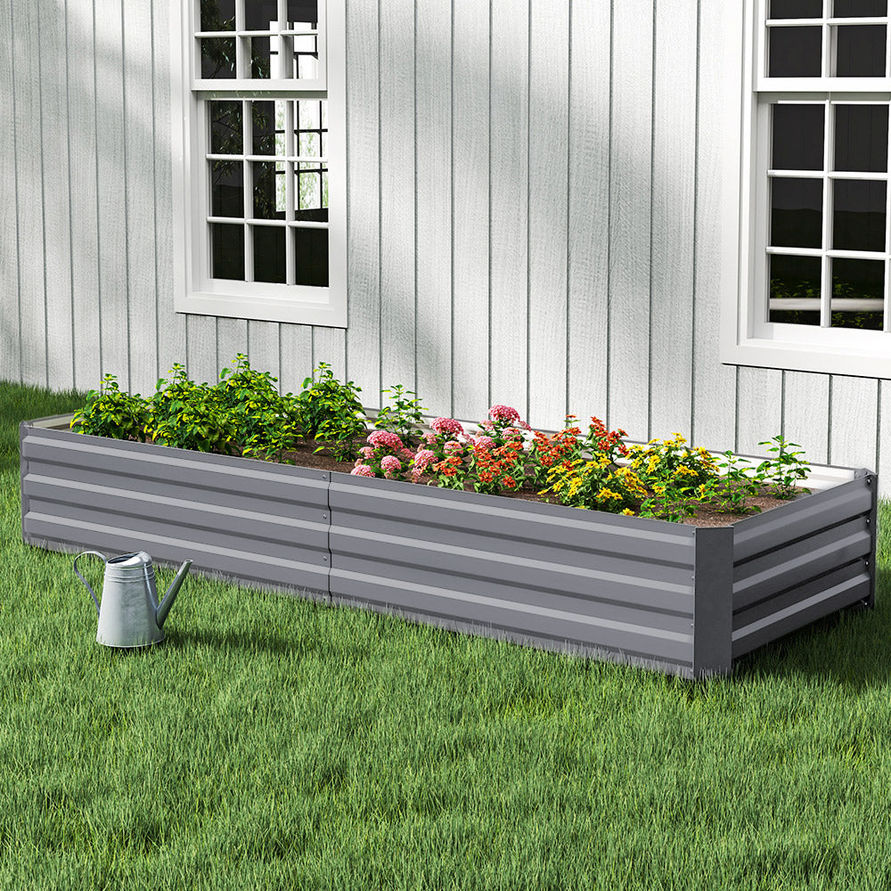 Outdoor Rectangular Metal Raised Garden Bed