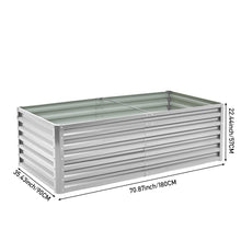 Load image into Gallery viewer, Silver Metal Rectangular Raised Garden Bed
