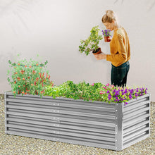 Load image into Gallery viewer, Silver Metal Rectangular Raised Garden Bed
