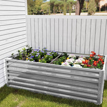 Load image into Gallery viewer, Silver Metal Rectangular Raised Garden Bed
