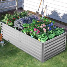 Load image into Gallery viewer, Silver Metal Rectangular Raised Garden Bed
