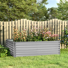 Load image into Gallery viewer, Silver Metal Rectangular Raised Garden Bed
