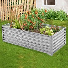 Load image into Gallery viewer, Silver Metal Rectangular Raised Garden Bed
