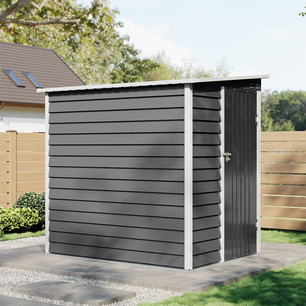4 x 6FT Outdoor Metal Pent Roof Garden Storage Shed