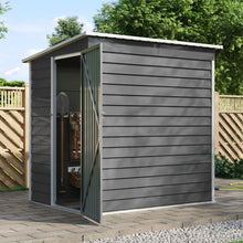 Load image into Gallery viewer, 4 x 6FT Outdoor Metal Pent Roof Garden Storage Shed
