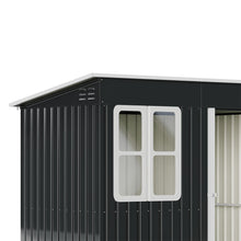 Load image into Gallery viewer, 7X4FT Outdoor Metal Garden Storage Shed with Window and vents
