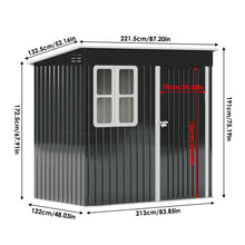 Load image into Gallery viewer, 7X4FT Outdoor Metal Garden Storage Shed with Window and vents

