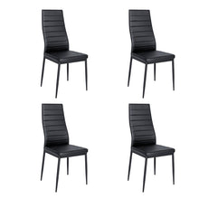 Load image into Gallery viewer, Set of 4 Leather Upholstered Metal Legs Dining Chairs
