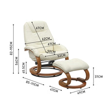 Load image into Gallery viewer, 103.5cm High Back PU Leather Recliner Armchair with Footstool Lounge Chairs Living and Home 
