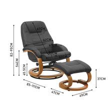 Load image into Gallery viewer, 103.5cm High Back PU Leather Recliner Armchair with Footstool Lounge Chairs Living and Home 
