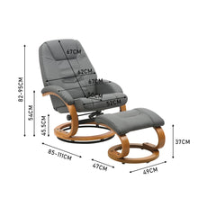 Load image into Gallery viewer, 103.5cm High Back PU Leather Recliner Armchair with Footstool Lounge Chairs Living and Home 
