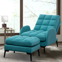 Load image into Gallery viewer, Modern Velvet Upholstered Recliner and Ottoman Set Recliners Living and Home Green 
