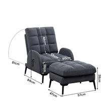 Load image into Gallery viewer, Modern Velvet Upholstered Recliner and Ottoman Set Recliners Living and Home 
