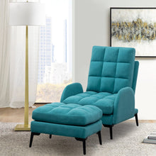 Load image into Gallery viewer, Modern Velvet Upholstered Recliner and Ottoman Set Recliners Living and Home 
