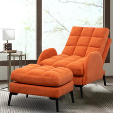 Load image into Gallery viewer, Modern Velvet Upholstered Recliner and Ottoman Set Recliners Living and Home 
