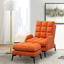Load image into Gallery viewer, Modern Velvet Upholstered Recliner and Ottoman Set Recliners Living and Home 
