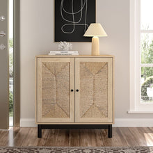Load image into Gallery viewer, 2ft Rustic Wooden Sideboard with Woven Doors Cabinets Living and Home 
