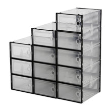 Load image into Gallery viewer, 12 Pack Plastic Stackable Shoe Storage Boxes
