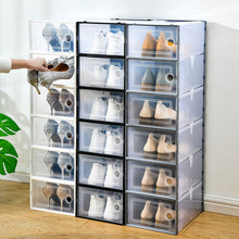 Load image into Gallery viewer, 12 Pack Plastic Stackable Shoe Storage Boxes
