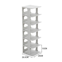 Load image into Gallery viewer, Livingandhome 6-Tier 6-Pair Off-White Plastic Shoe Rack
