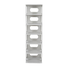 Load image into Gallery viewer, Livingandhome 6-Tier 6-Pair Off-White Plastic Shoe Rack
