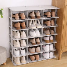 Load image into Gallery viewer, Livingandhome 6-Tier 6-Pair Off-White Plastic Shoe Rack
