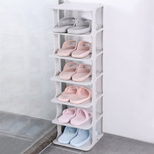 Load image into Gallery viewer, Livingandhome 6-Tier 6-Pair Off-White Plastic Shoe Rack
