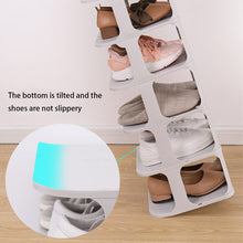 Load image into Gallery viewer, Livingandhome 6-Tier 6-Pair Off-White Plastic Shoe Rack
