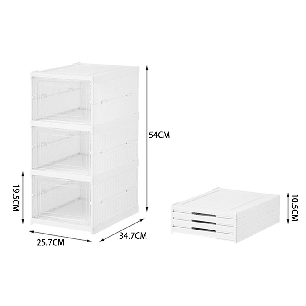 Livingandhome 3 Tier Foldable Shoe Storage Box Unit