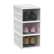 Load image into Gallery viewer, Livingandhome 3 Tier Foldable Shoe Storage Box Unit
