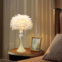 Load image into Gallery viewer, Accent Feather Table Lamp with LED Light
