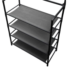 Load image into Gallery viewer, Entryway 4 Tier Shoe Rack with Coat Hanger
