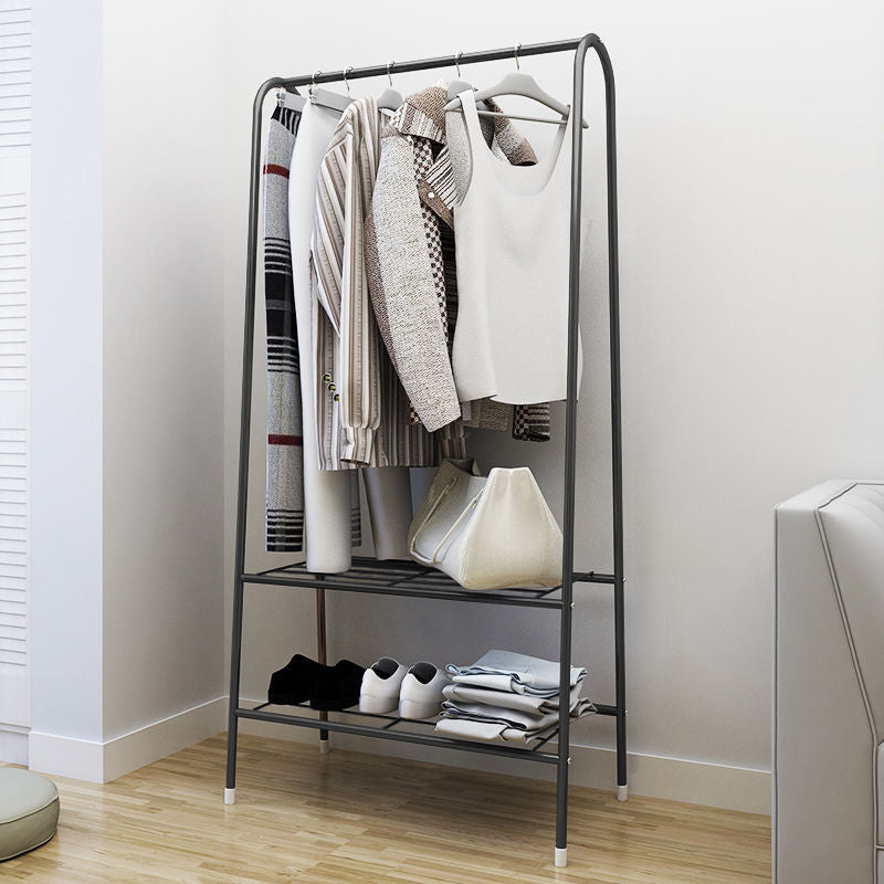 152CM Freestanding Metal Clothes Rail with Bottom Rack