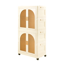Load image into Gallery viewer, Modern Cream White Kids Wardrobe with Doors
