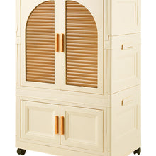 Load image into Gallery viewer, Modern Cream White Kids Wardrobe with Doors
