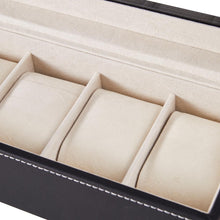 Load image into Gallery viewer, 6-Slot Elegant Faux Leather Watch Display Case
