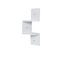 Load image into Gallery viewer, Wooden Zigzag Floating Corner Shelves 2-Tier White
