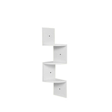 Load image into Gallery viewer, Wooden Zigzag Floating Corner Shelves 3-Tier White
