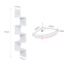 Load image into Gallery viewer, Wooden Zigzag Floating Corner Shelves 5-Tier White
