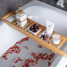 Load image into Gallery viewer, Bamboo Bath Tray for Bathroom Shower Caddies Living and Home 
