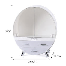 Load image into Gallery viewer, Dustproof Round Cosmetic Storage Box Desktop Organzier
