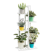 Load image into Gallery viewer, Rustic Wooden Multi-Tiered Potted Plant Stand
